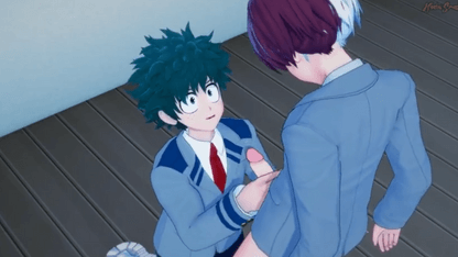 Todoroki viene sulla faccia di Deku